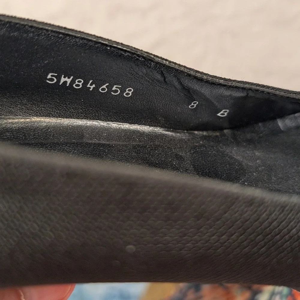 Stuart Weitzman Black Fabric Square Toe Block Heel Pumps Formal Womens 8 B